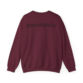 Squat Goals Crewneck Sweatshirt — Anatomy Muscle Graphic with “#squatgoals” Back