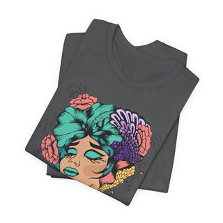 Snatch Goals Tee — Floral Portrait Graphic Short Sleeve Shirt