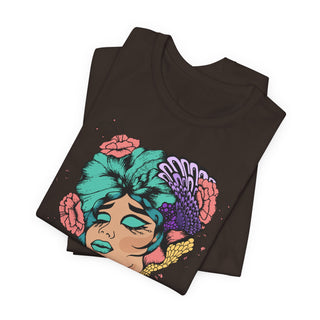 Snatch Goals Tee — Floral Portrait Graphic Short Sleeve Shirt