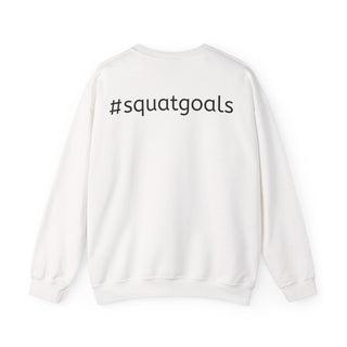 Squat Goals Crewneck Sweatshirt — Anatomy Muscle Graphic with “#squatgoals” Back