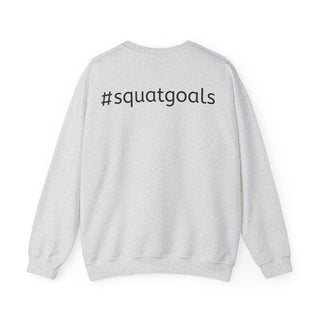 Squat Goals Crewneck Sweatshirt — Anatomy Muscle Graphic with “#squatgoals” Back