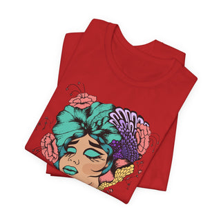 Snatch Goals Tee — Floral Portrait Graphic Short Sleeve Shirt