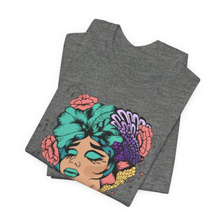 Snatch Goals Tee — Floral Portrait Graphic Short Sleeve Shirt