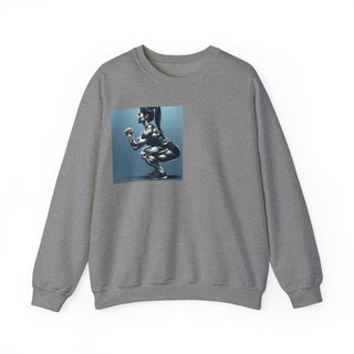 Crewneck Sweatshirt — 'Too Pretty To Skip a Leg Day' Fitness Graphic