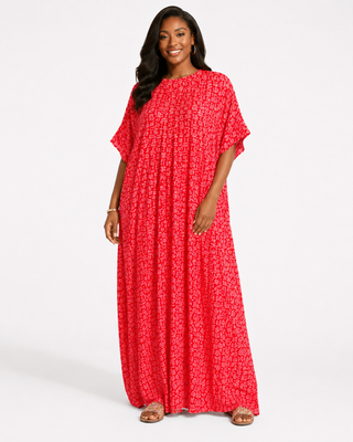 Red kaftan with Flowing pattern
