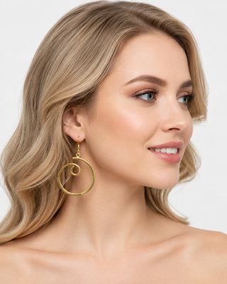 Gold spiral earrings