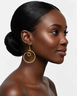 Gold spiral earrings