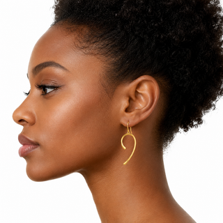 Gold African Continent Silhouette Statement Earrings