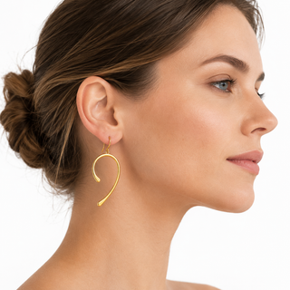 Gold African Continent Silhouette Statement Earrings