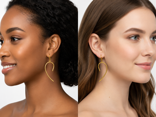 Gold African Continent Silhouette Statement Earrings