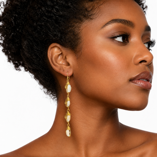 Gold and pearl earrings