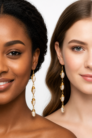 Gold and pearl earrings