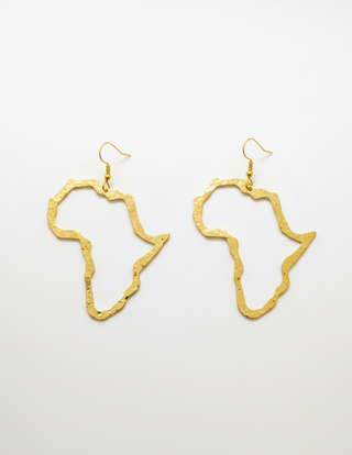 Gold rectangular double circular earrings