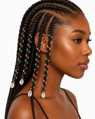 Decorative cowrie shell with colorful beads