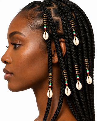 Gold colored spiral-shaped with coral  Hair Charm