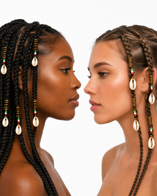 Gold colored spiral-shaped with coral  Hair Charm