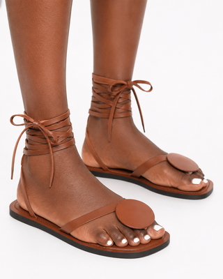 Pair of brown leather sandals